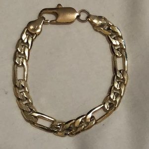 14K Gold Plated Figaro Hip Hop Bracelet